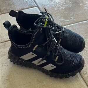 Adidas Black and White Sneakers with Breathable Mesh and Ankle Support